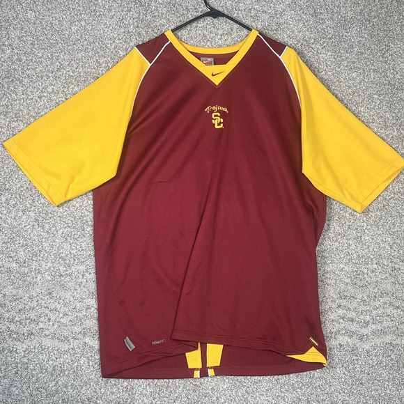 USC Trojans Nike Team Football Shirt Men's XL Maroon Pullover Center Swoosh - Picture 1 of 7